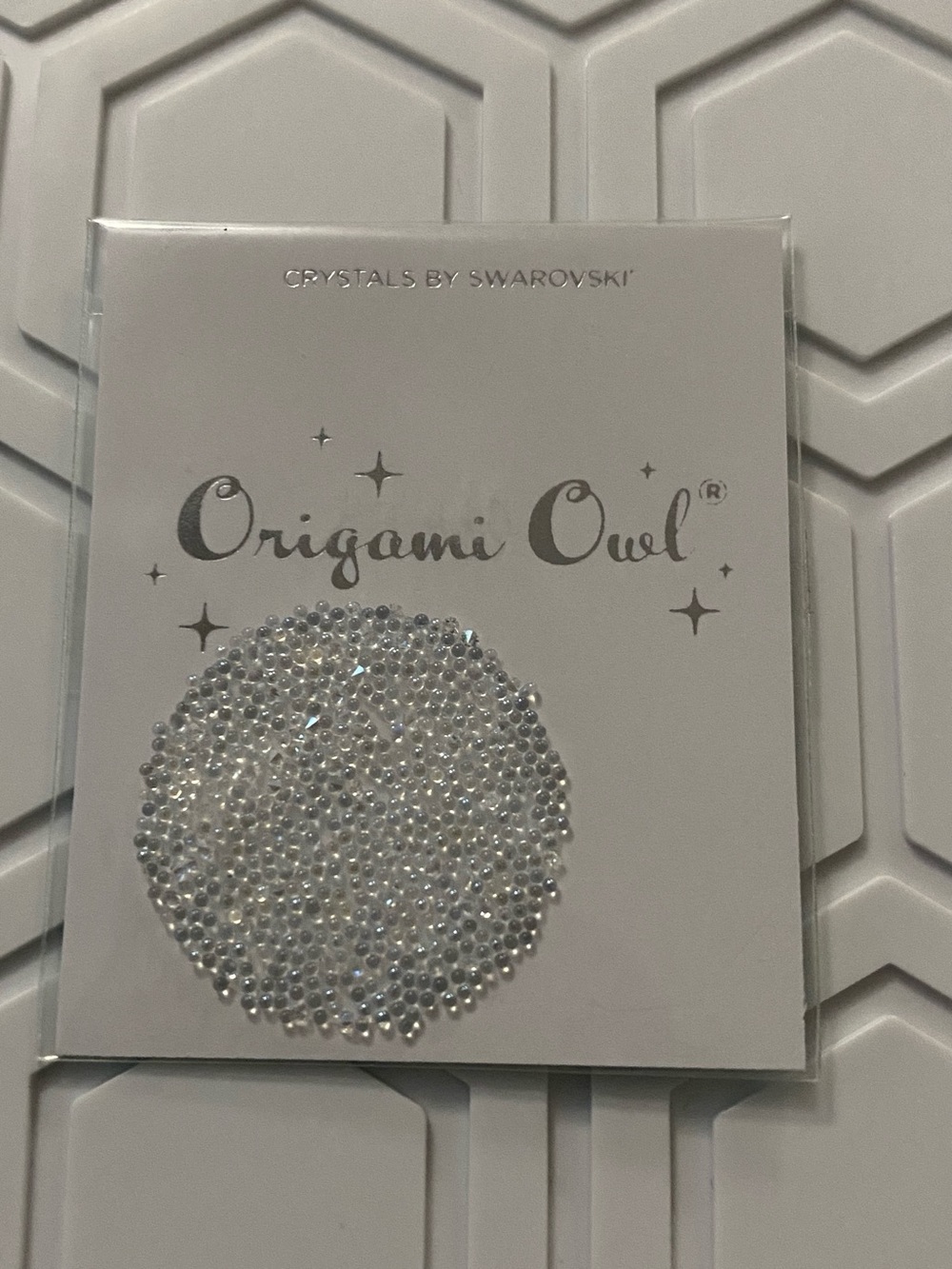 Origami Owl Large Swarovski Silver Crystal Faceplate - Sparkling Silver